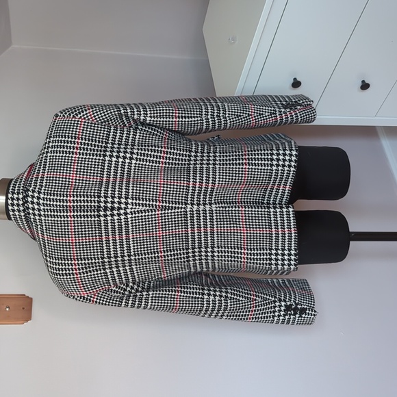 Talbots Black and White Plaid Blazer Houndstooth - Picture 6 of 10